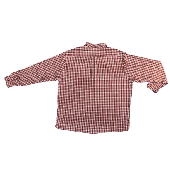 Abercrombie & Fitch Men's Button Down Shirt XL Red Tan Plaid Chest Pocket EUC - Picture 7 of 11